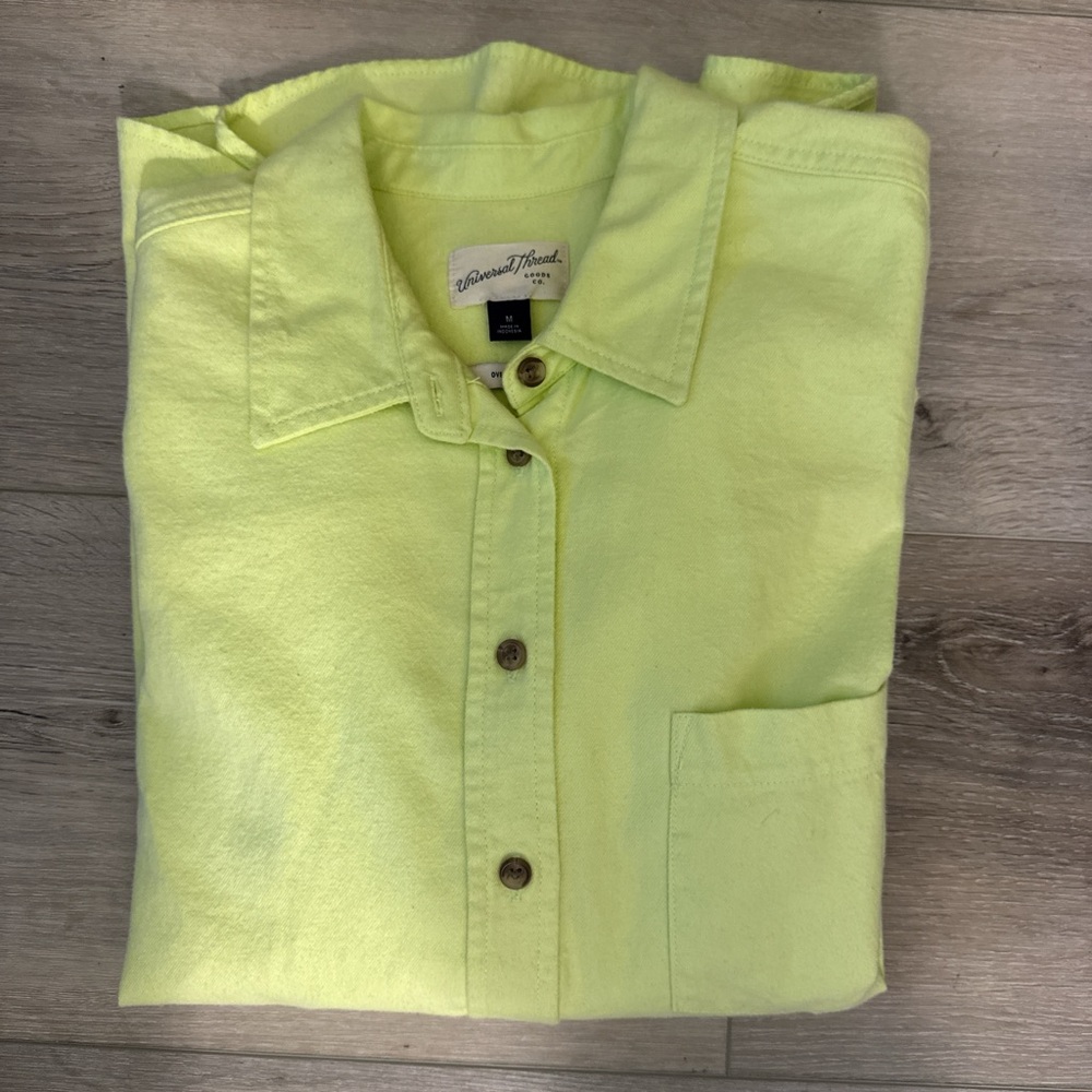 Lime Green Button-Up Shirt